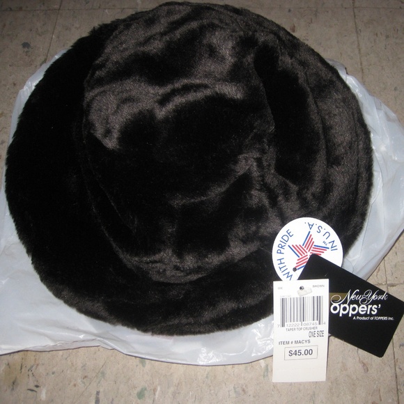 Toppers Inc. Accessories New Wtag Dark Brown Furlike Hat By Toppers